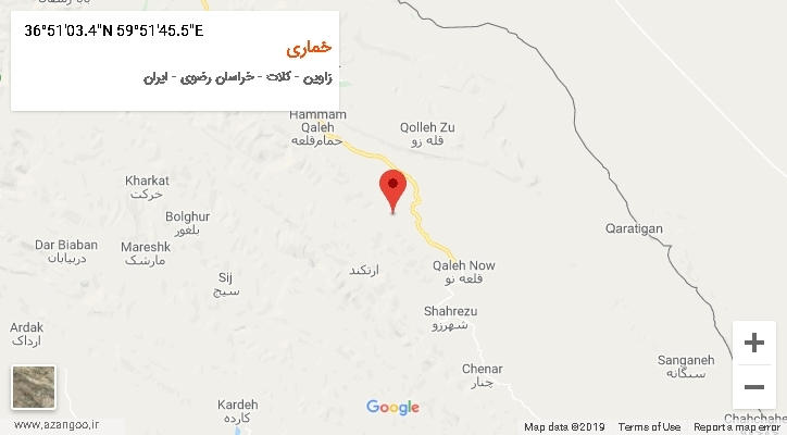 روستای خماری بر روی نقشه