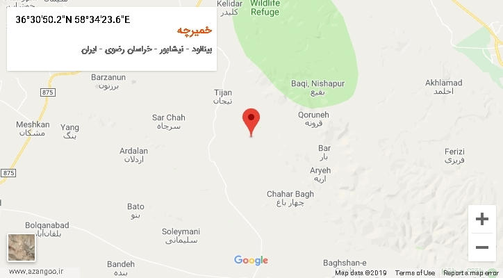 روستای خمیرچه بر روی نقشه