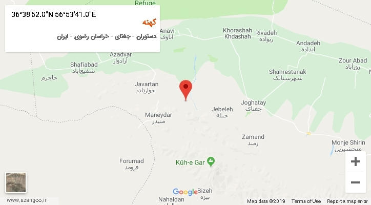 روستای کهنه بر روی نقشه