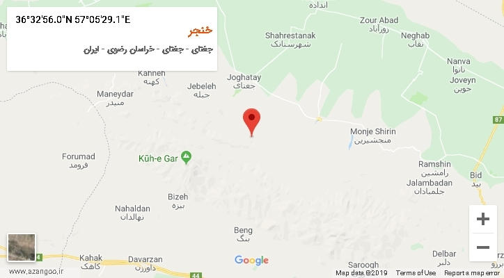 روستای خنجر بر روی نقشه