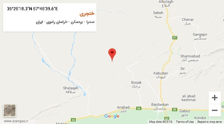 روستای خنجری بر روی نقشه