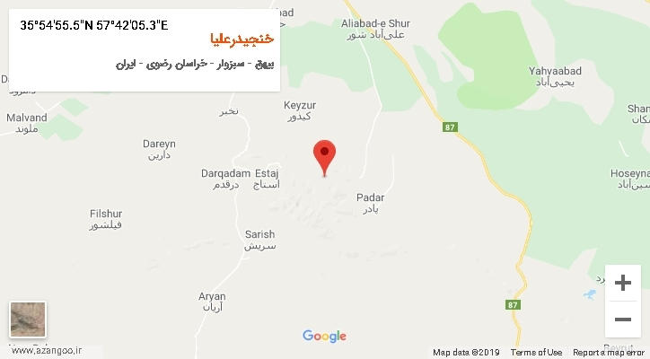 روستای خنجیدرعلیا بر روی نقشه