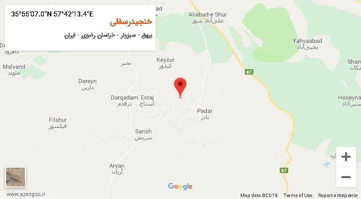 روستای خنجیدرسفلی بر روی نقشه