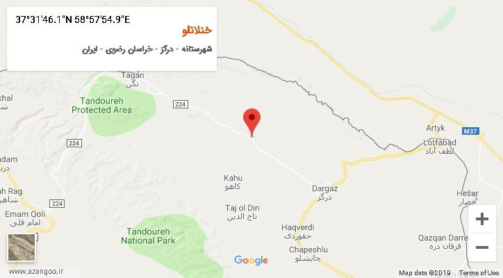 روستای خنلانلو بر روی نقشه