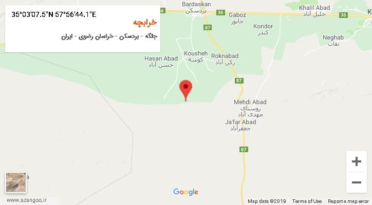 روستای خرابچه بر روی نقشه