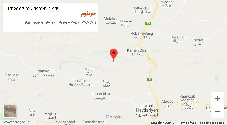 روستای خربگوم بر روی نقشه