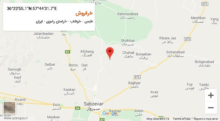 روستای خرفروش بر روی نقشه