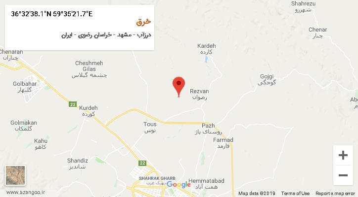 روستای خرق بر روی نقشه