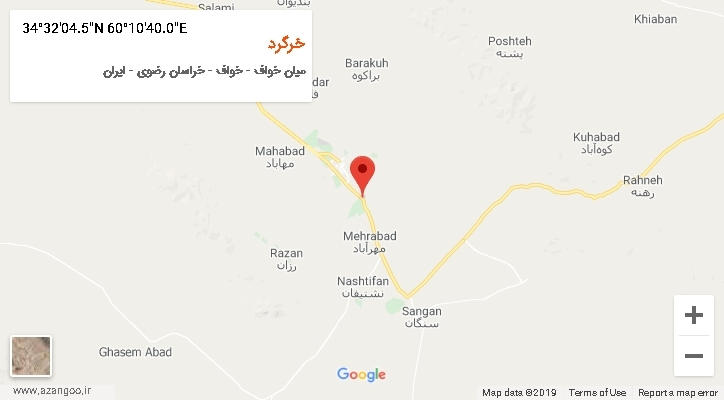روستای خرگرد بر روی نقشه