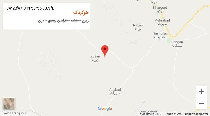 روستای خرگردک بر روی نقشه