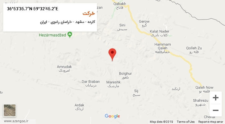 روستای خرکت بر روی نقشه