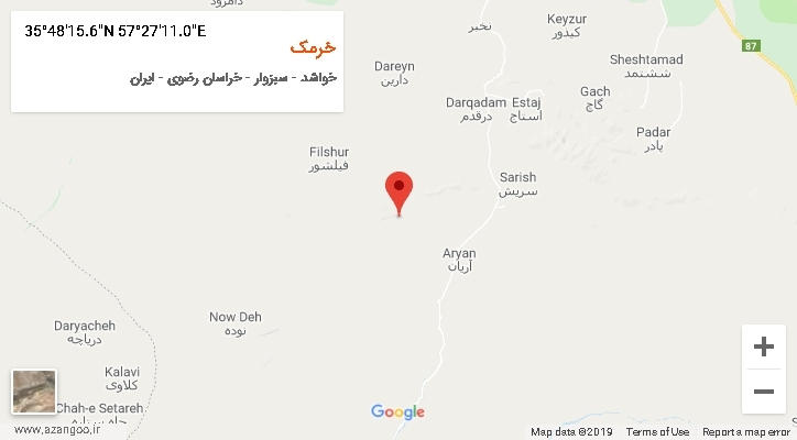روستای خرمک بر روی نقشه
