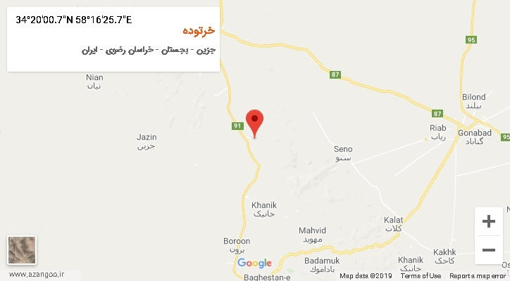 روستای خرتوده بر روی نقشه