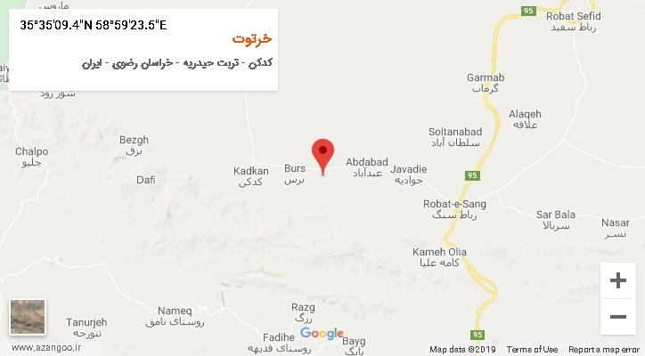 روستای خرتوت بر روی نقشه