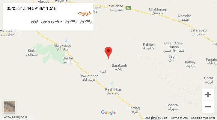 روستای خرتوت بر روی نقشه