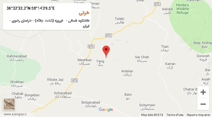 روستای خرتی بر روی نقشه