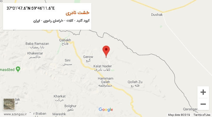 روستای خشت نادری بر روی نقشه