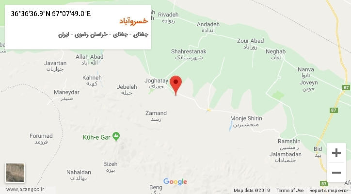 روستای خسروآباد بر روی نقشه