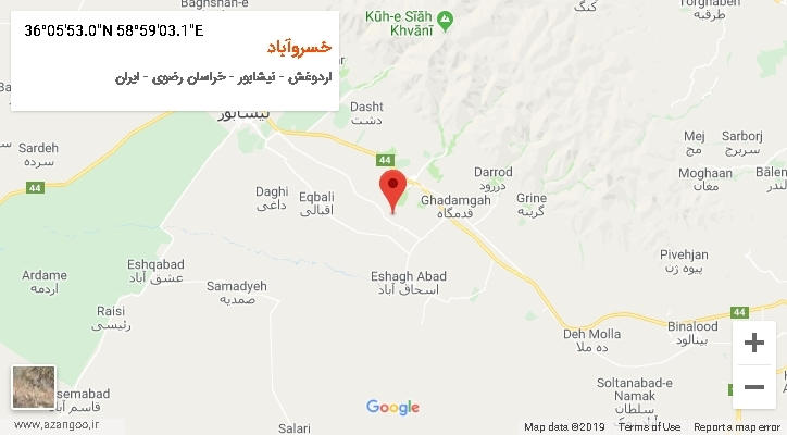 روستای خسروآباد بر روی نقشه