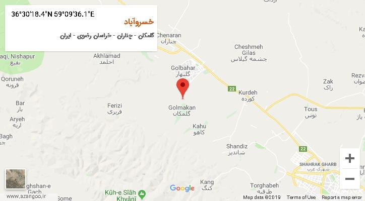روستای خسروآباد بر روی نقشه
