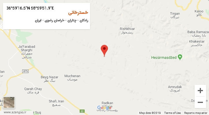 روستای خسترخانی بر روی نقشه