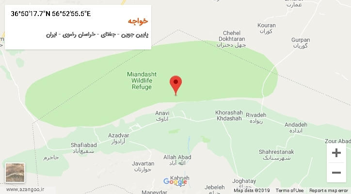 روستای خواجه بر روی نقشه