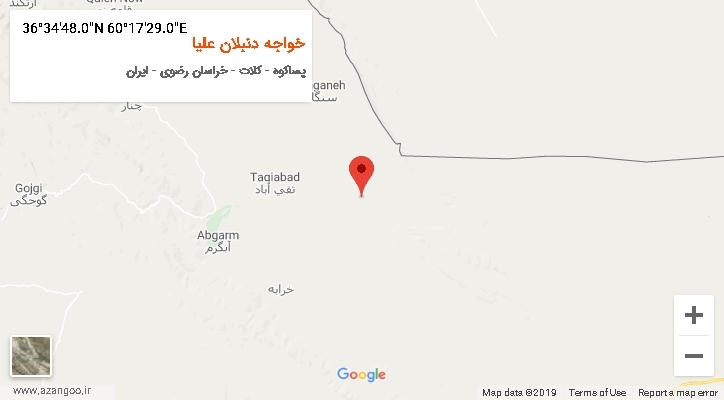 روستای خواجه دنبلان علیا بر روی نقشه