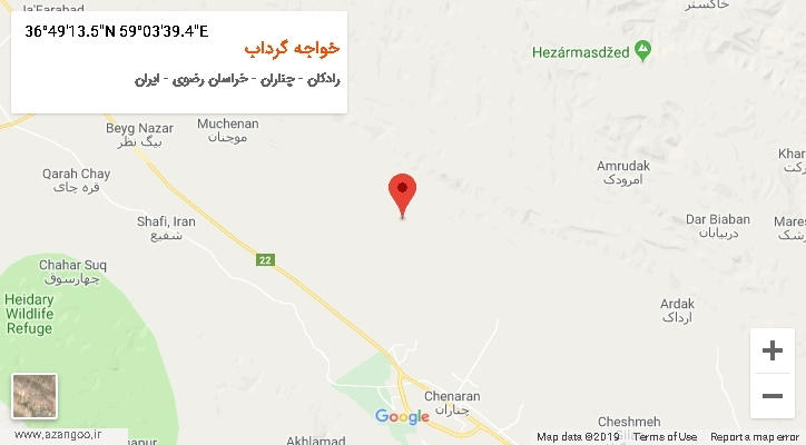 روستای خواجه گرداب بر روی نقشه
