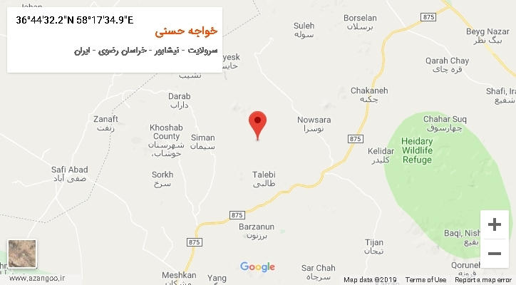 روستای خواجه حسنی بر روی نقشه