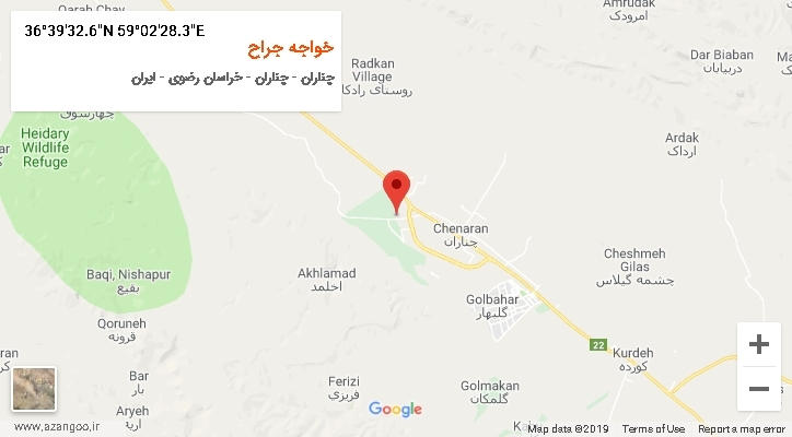 روستای خواجه جراح بر روی نقشه