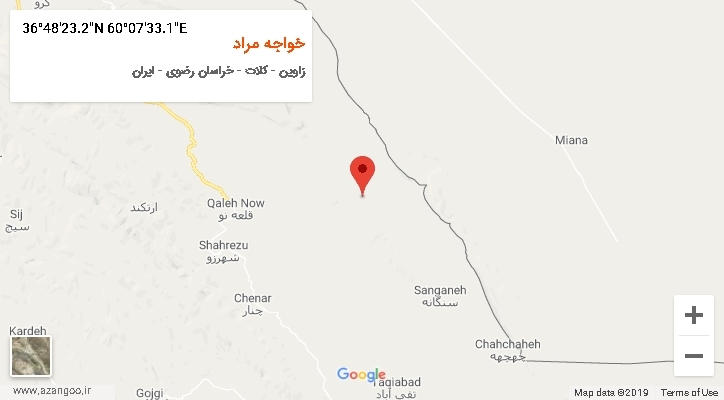 روستای خواجه مراد بر روی نقشه