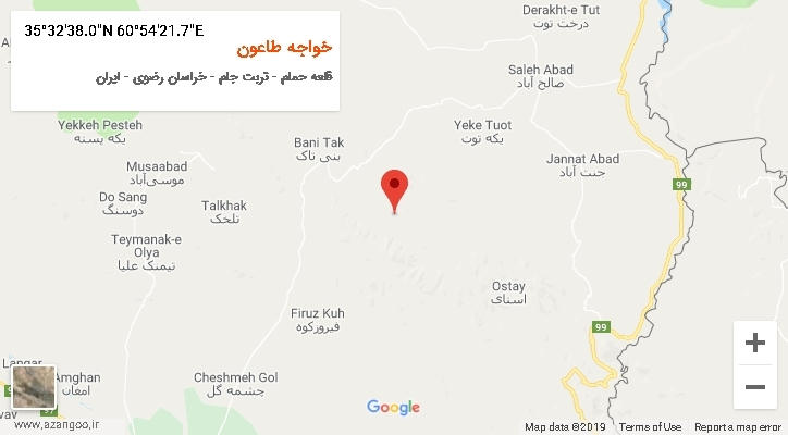 روستای خواجه طاعون بر روی نقشه