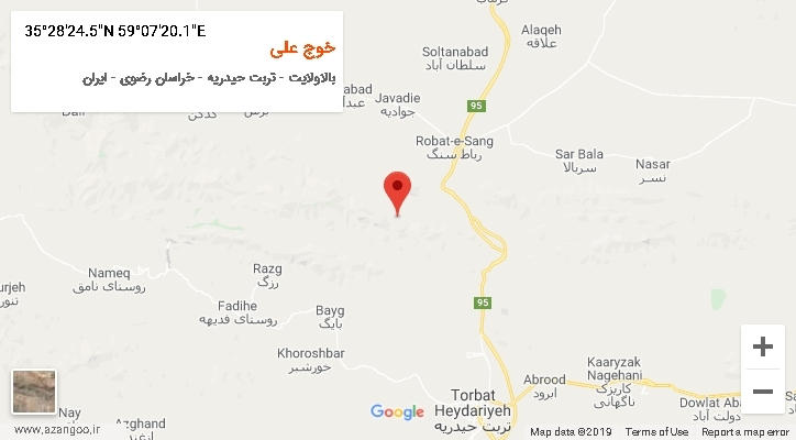 روستای خوج علی بر روی نقشه