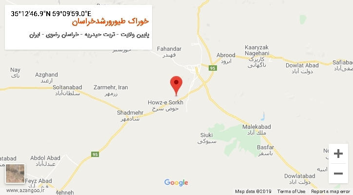 روستای خوراک طیورورشدخراسان بر روی نقشه