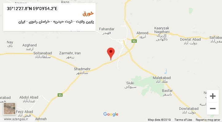 روستای خورق بر روی نقشه