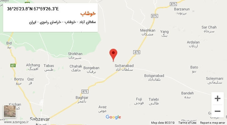 روستای خوشاب بر روی نقشه