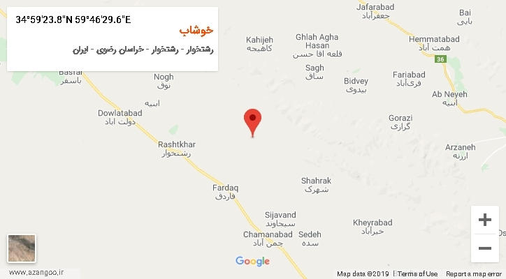 روستای خوشاب بر روی نقشه