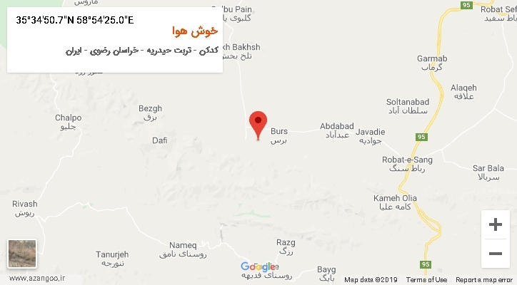 روستای خوش هوا بر روی نقشه