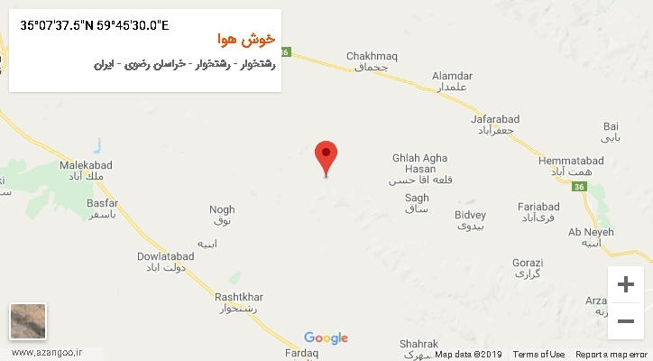 روستای خوش هوا بر روی نقشه