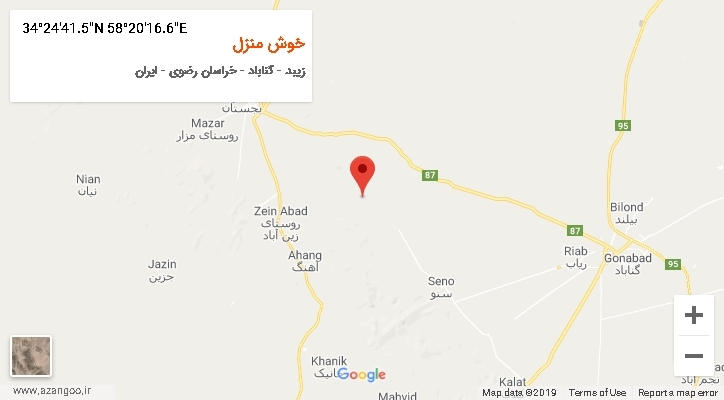 روستای خوش منزل بر روی نقشه