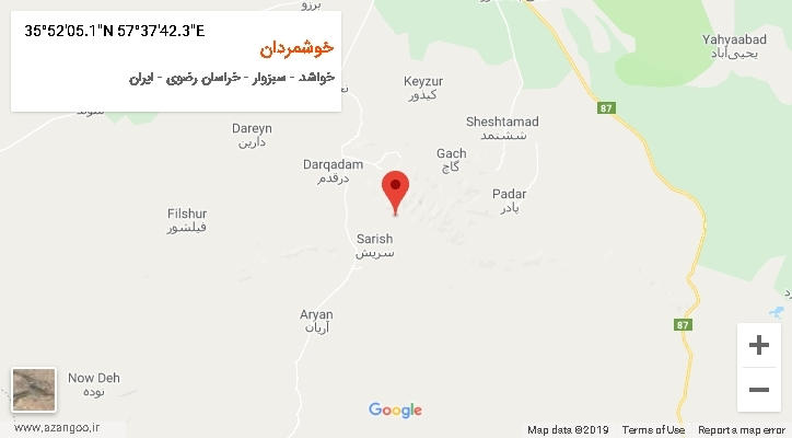 روستای خوشمردان بر روی نقشه