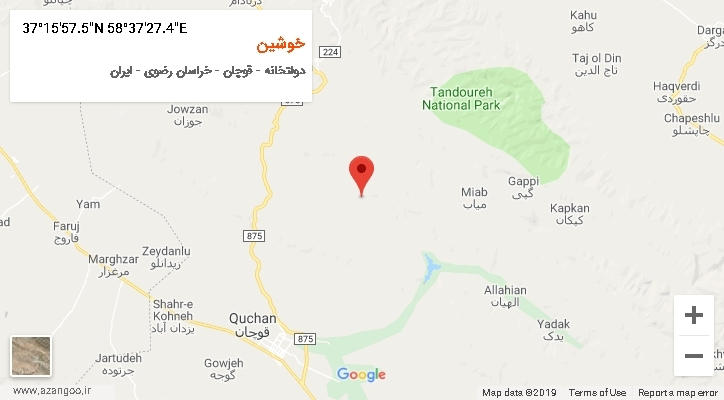 روستای خوشین بر روی نقشه