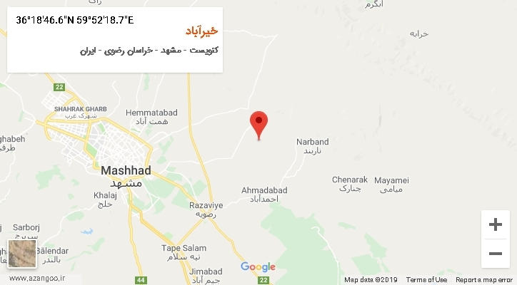 روستای خیرآباد بر روی نقشه