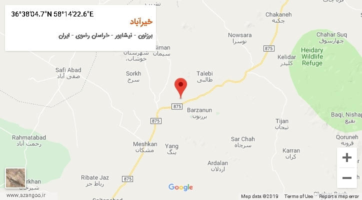 روستای خیرآباد بر روی نقشه