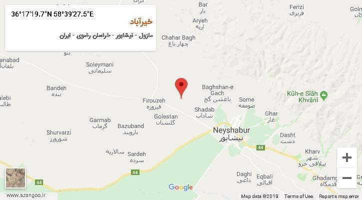 روستای خیرآباد بر روی نقشه