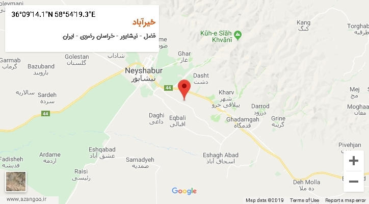 روستای خیرآباد بر روی نقشه