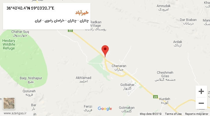 روستای خیرآباد بر روی نقشه