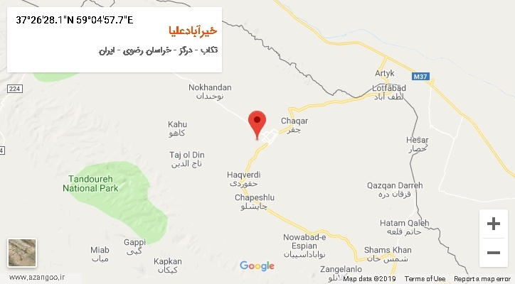 روستای خیرآبادعلیا بر روی نقشه