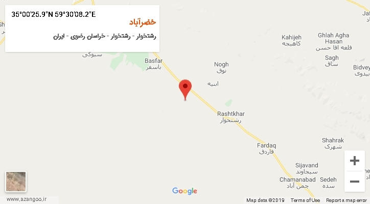 روستای خضرآباد بر روی نقشه