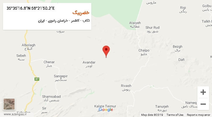 روستای خضربیگ بر روی نقشه